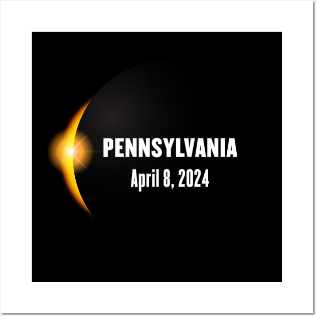 Total Solar Eclipse Pennsylvania 2024 Wall Art by Rocky Ro Designs